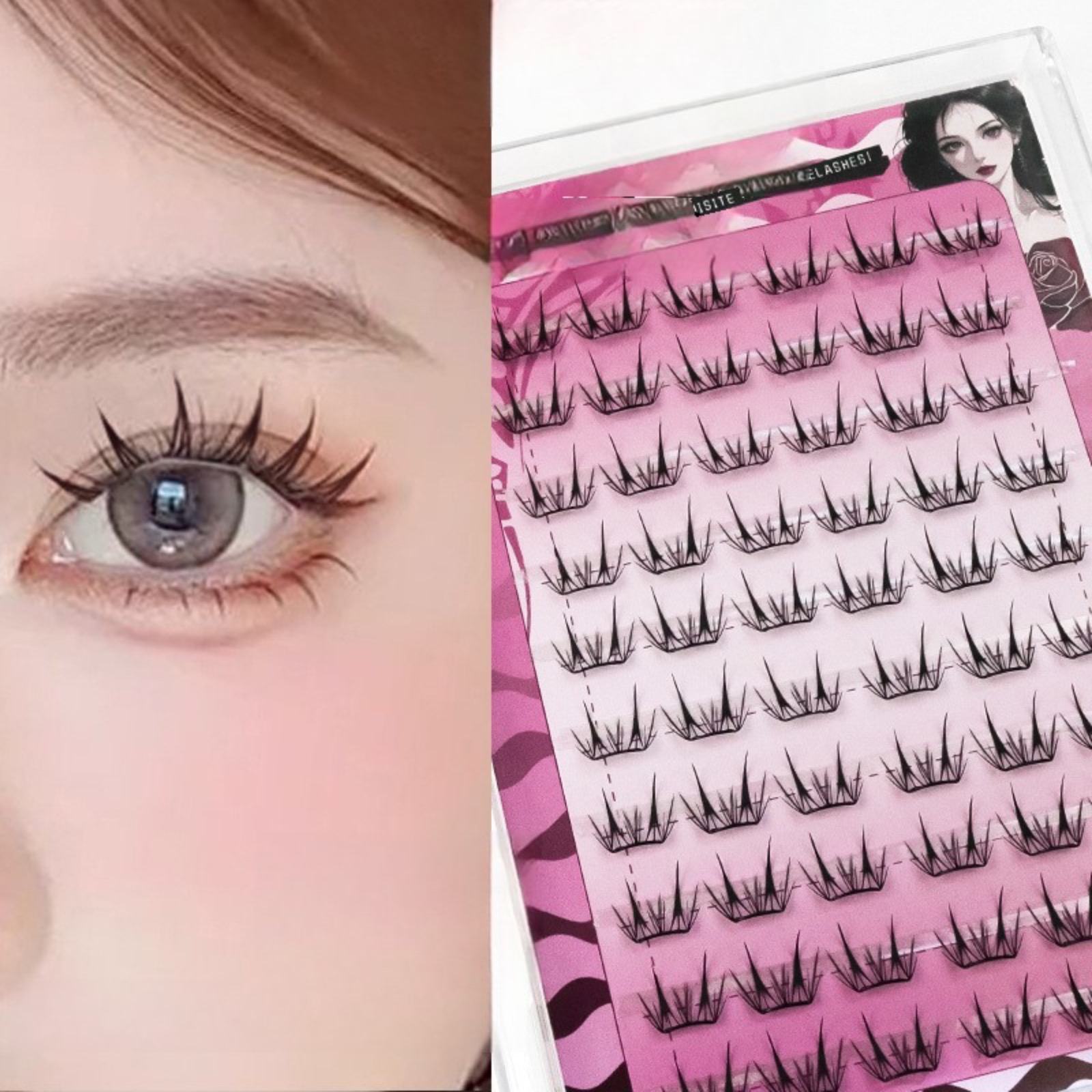 Eyelash Extension Korea - Самоклеящиеся пучки ресниц без клея, пушистые,