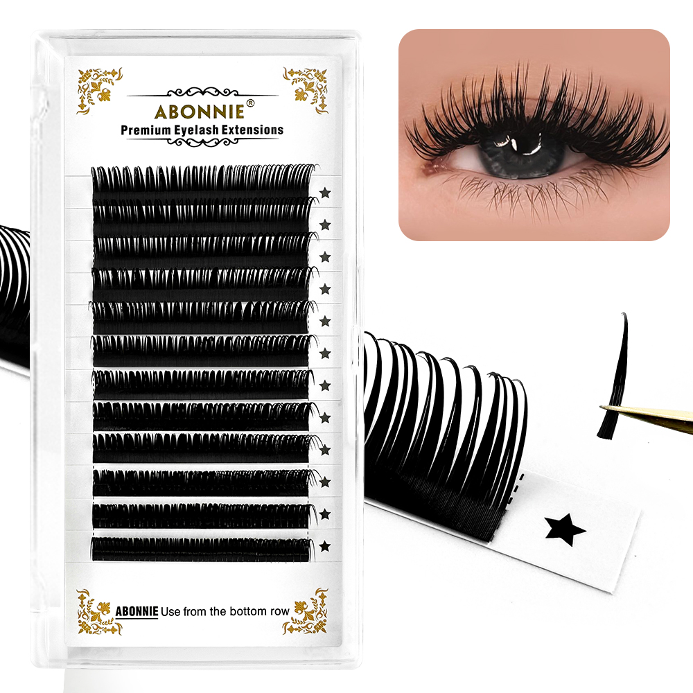 Eyelash Extensions Classic - Abonnie Влажные шипы Наращивание ресниц Плоские