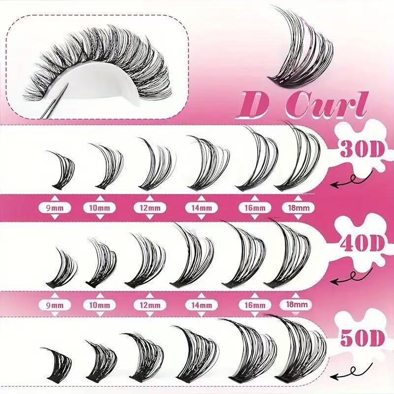 Eyelash Extension Kits - Профессиональный набор накладных ресниц D-изгиб, 30D-100D,