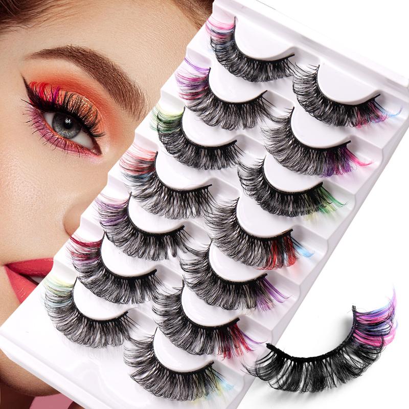 7 пар цветных накладных ресниц – обзор и цена Eyelash Extension Volume